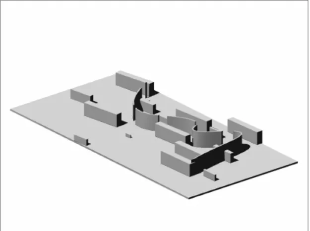 Figure 15. Anthony Guma wrote code to produce many variations of the placement of the elements in his open-air museum memorial