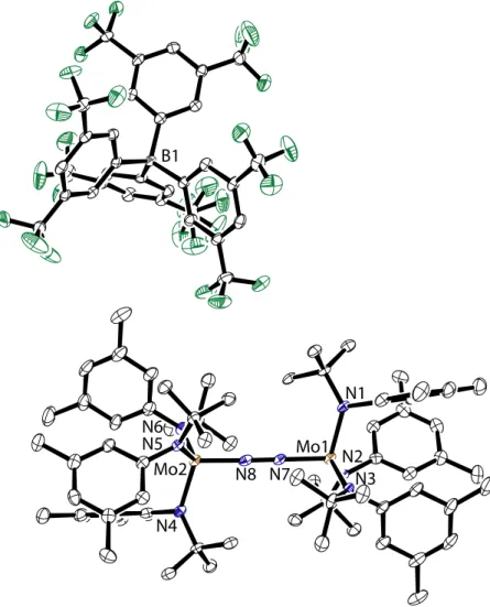 Figure 9.  The molecular structure of 2[B(Ar F ) 4 ] is shown with thermal displacement ellipsoids at the 50% 