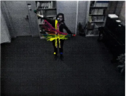 figure  12B:  user generating a circle with her virtual shadow