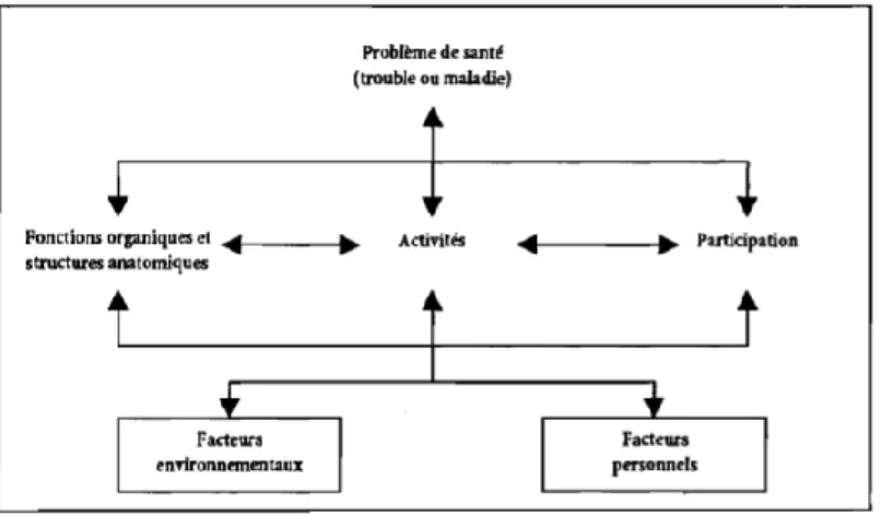 Figure 8 : Interaction entre les composantes de la CIF (OMS, 2001, p.21) 