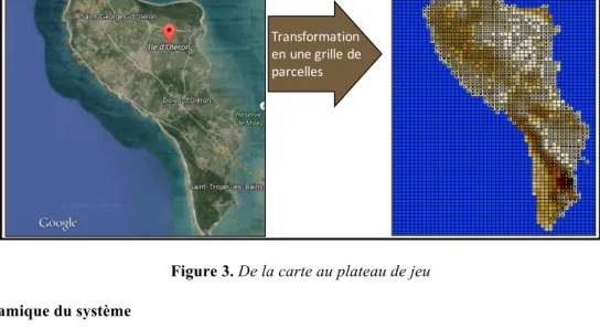 Figure 3. De la carte au plateau de jeu 