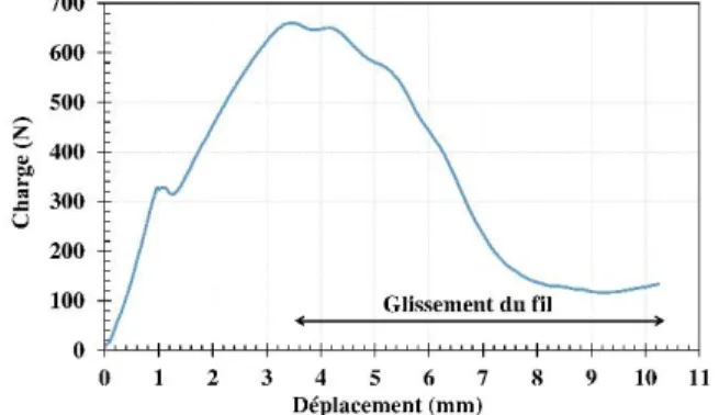 FIGURE 3.  Comportement global de l’essai d’arrachement  