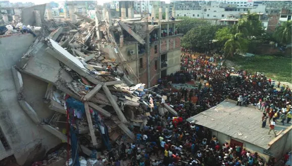 Figure 1. The collapse of Rana Plaza textile factory building [BOA 18] 