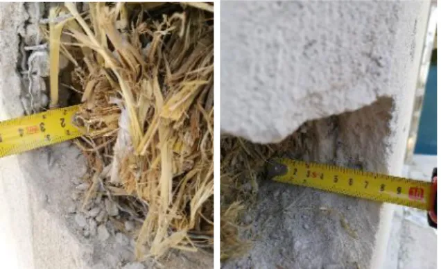 Figure 12. Straw conditions behind opening locations  with thin rendering thickness (left) and thick rendering 