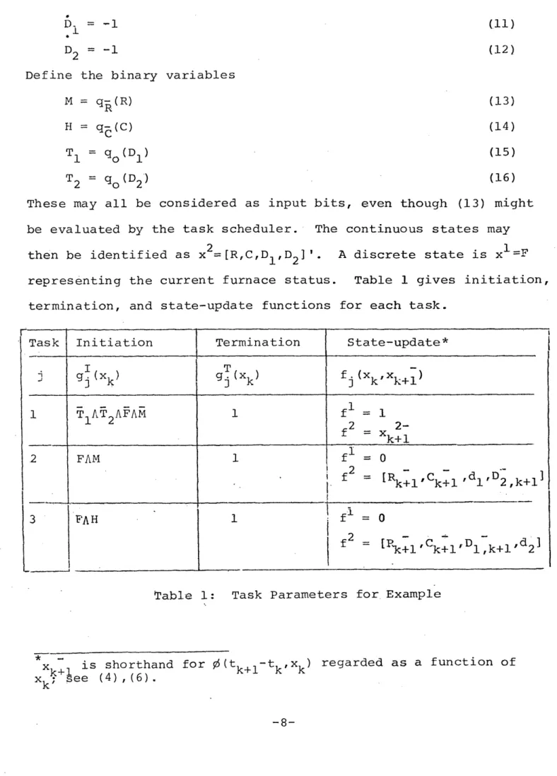 Table  1:  Task  Parameters  for  Example