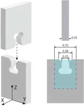 Figure 2-1: Interlocking Press-Fit Slot Design. The blue region indicates the area taken up by the single joint.