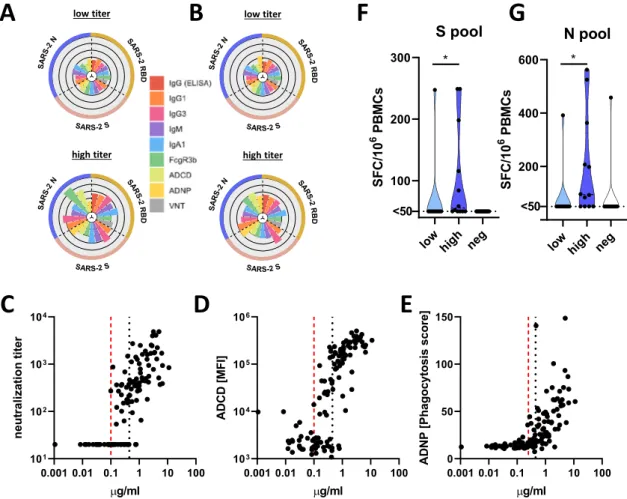 Fig. 4 A discrete titer cut-off tracks with functional SARS-CoV-2 humoral and T cell immunity