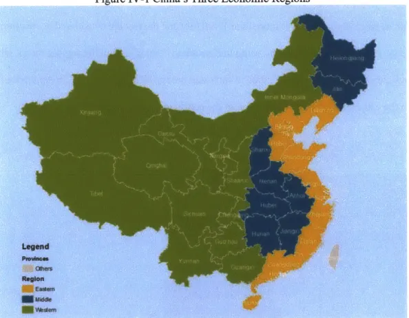 Figure  IV-1  China's Three  Economic  Regions