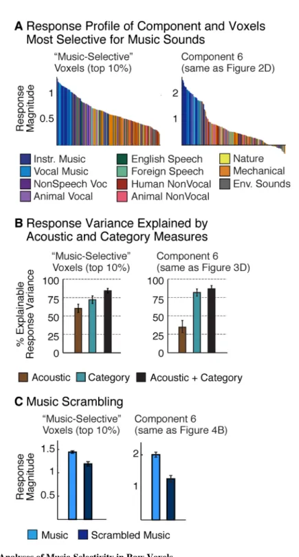 Figure 5. Analyses of Music-Selectivity in Raw Voxels
