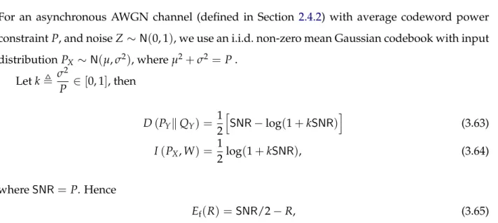 Figure 3-2: An asynchronous BSC with crossover probability ε and ? output distribution Bern ( u ) .