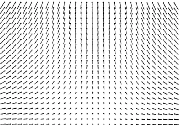 Figure  6:  An  optical  flow  field  computed  by  processing  10  frames  of images  with  the  reduced-order  SRI filter (left)  and  the  corresponding  true  flow  (right)