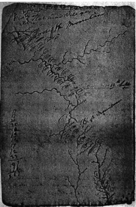 FIGURE  4-1.  A  map from  Clark's journal showing the course and  camping locations  of Lewis  and Clark from  September  18-20,