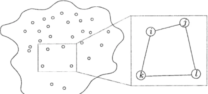 Figure  5-1:  A network  of nodes  placed  in an environment.  A  subset  of the network connectiv- connectiv-ity is  shown  in Fig