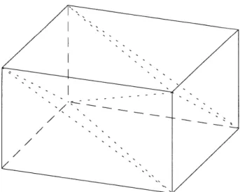 Figure  3.2a  A hexahedron  (or structured-grid  cell)  divided into  6 tetrahedra.