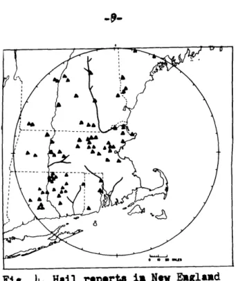 Fig.  4.  Hail  reports  is Now  England based  on  the years 1953  through  1962.
