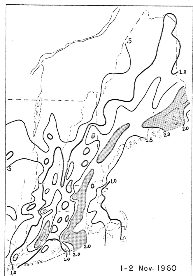 Figure  10:  Total  Precipitation:  Shaded  areas  greater  than  2.0  inches.