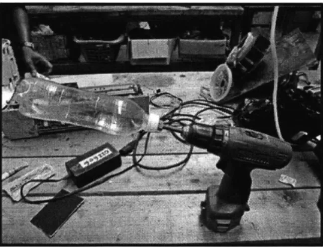 Figure  11:  First  prototype  of an  avocado  centrifuge  constructed  with  a  plastic bottle  and  a hand  drill