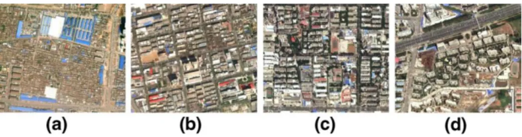 Fig.  1  The  study  examined  energy  use  data  for  four neighborhood  typologies: a  traditional, b  grid, c  enclave,  and d superblock 