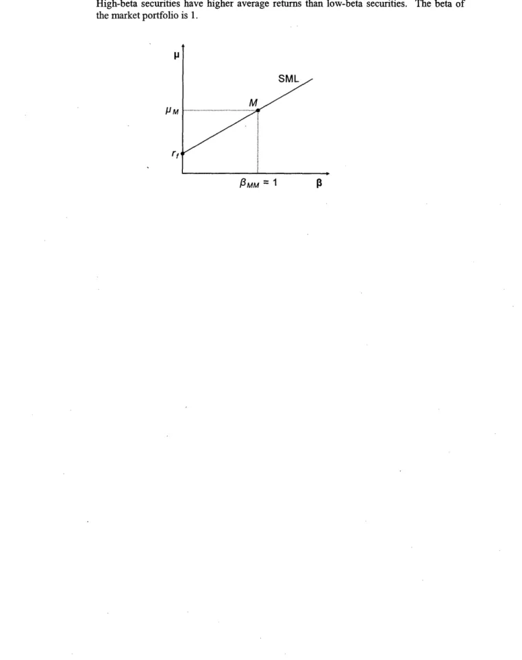 Figure 2.4.  The  Security  Market  Line  (SML).  The  SML  is  a  graphical  representation  of  the CAPM  equation