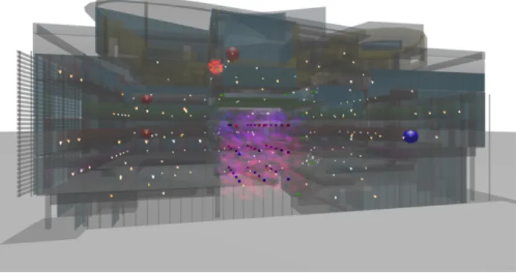 Fig. 1. Translucent view of the MIT Media Lab in DoppelLab.