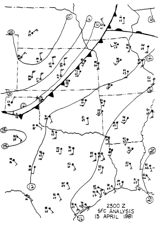 Figure  3-1  Surface  map with  all  available  stations plotted according  to  the  conventional model