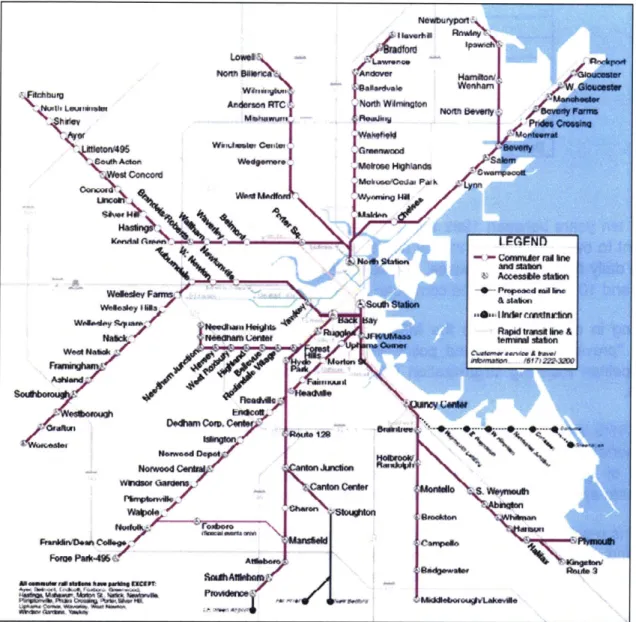 Figure 4-3.  MBTA  Commuter Rail Lines Map