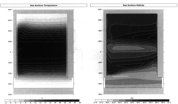 Figure  2-2:  State  of  the  single  basin  model  when  forced  with  mixed  boundary  conditions: