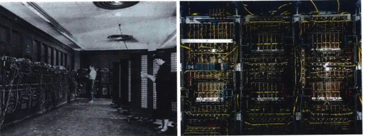 Figure  5-1:  Left:  ENIAC  computer  with  17500  vacuum  tubes  and  5,000,000  hand soldered  joints