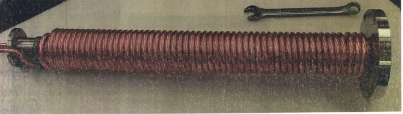 Figure 3.5 - Main Column Piece: Copper tube  was wound  around  the column  to act as  a