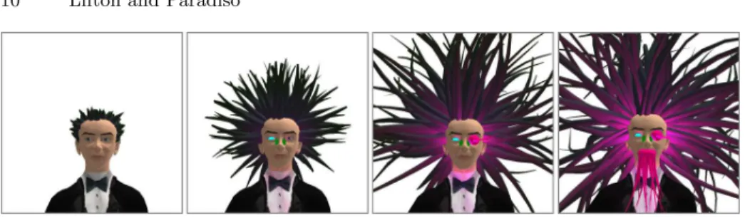 Fig. 5. Avatar metamorphosis (left to right) as real-world activity increases.