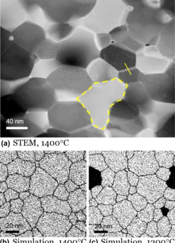 FIG. 11. GB segregation in nanocrystalline W – 15 at.% Cr alloy after heating to 1400 °C