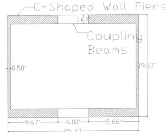 Figure 2  Floor Plan  Figure  3 C-Shaped Coupled  Wall Dimensions