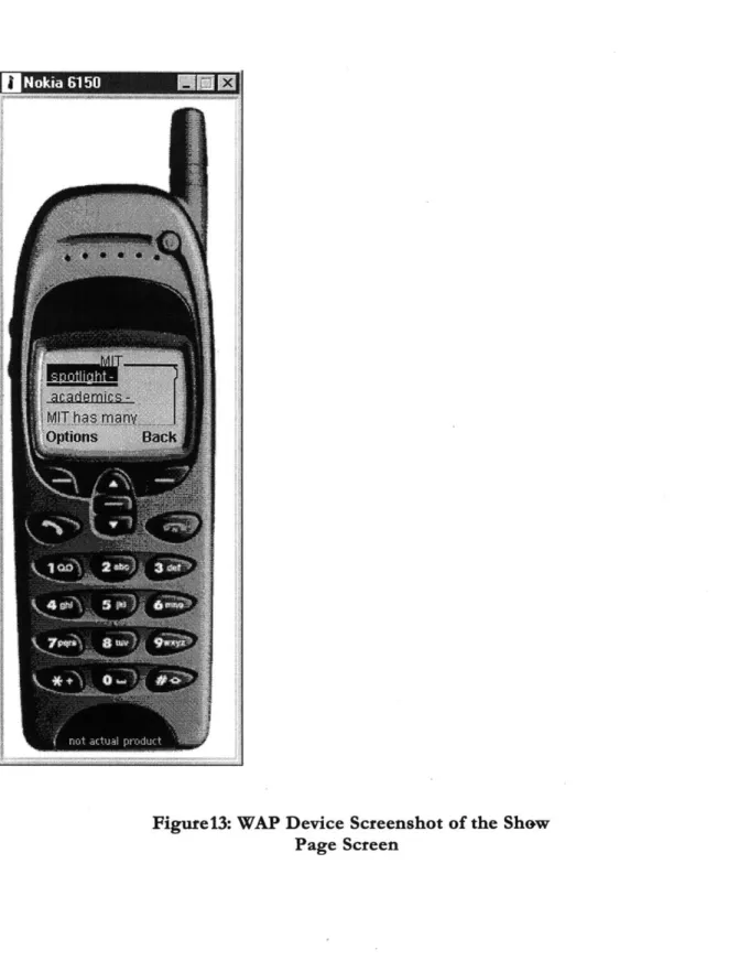 Figure 13:  WAP  Device  Screenshot  of the  Show Page  Screen