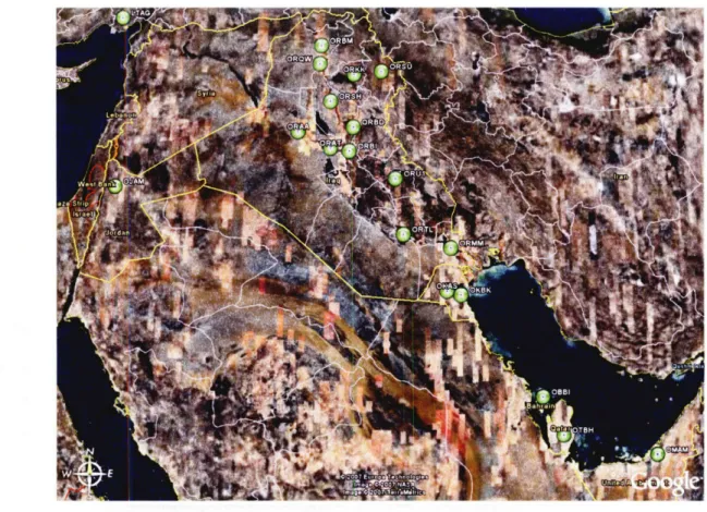 Figure 2-4: Relevant Aerial Ports within CENTCOM served by  TDD [10]