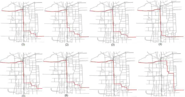 Figure 2-1  Overlapping Paths for OD Pair 1616-1584 (Note: The choice set has more than 8 paths.) 