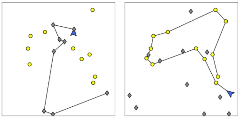 Fig. 2. A representative simulation of the SQ policy for one vehicle and two priority classes