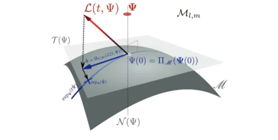 Fig. 2 Geometric interpretation of the DO approximation and of the exponential map exp R 
