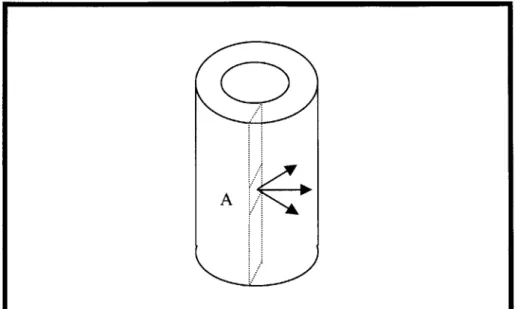 Figure  11  Direction of principal stresses in a cylinder. In this figure the middle  arrow represents  the  circumferential  direction,  and the upper  and  lower  arrows  represent  directions  at  an  angle  to  the circumferential  direction