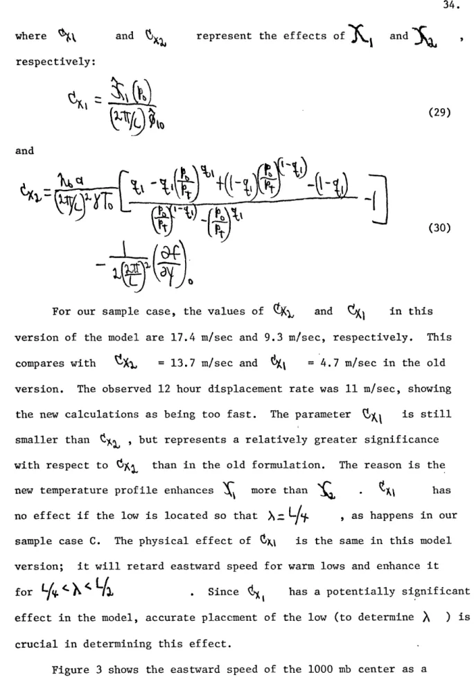 Figure  3 shows  the eastward  speed  of  the  1000 mb  center  as  a