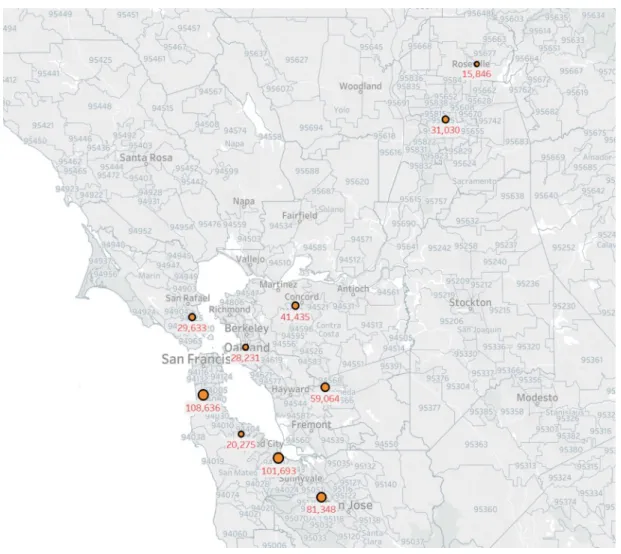 Figure 8. Selected stores in San Francisco area 