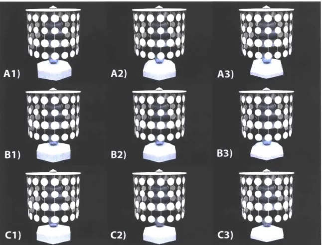 Figure  3-1:  Grid  of lamp  renderings  depicting  slight  changes  in  base  proportions.