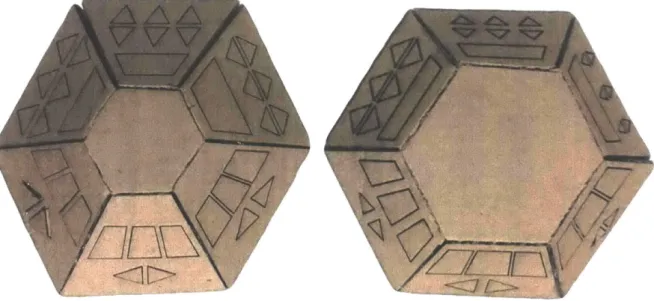 Figure 3-3:  Laser cut  cardboard prototypes  of base  options  to test button  layouts.