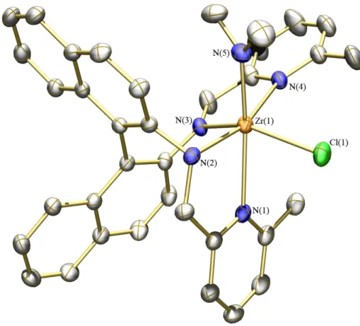 Figure 1.5.  Thermal ellipsoid rendering (35%) of compound 7a′ .  Hydrogen atoms and  cocrystallized  benzene  molecule  omitted  for  clarity