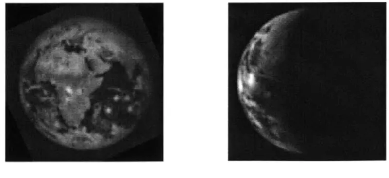 Figure  2-2:  Sample  Clementine  mission  1-Atm  images  of  the  Earth,  taken  from  the NASA  Planetary  Image  Atlas  [11]