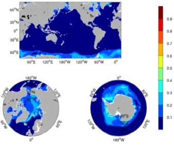 Figure : modeled-observed rms – sea ice concentration