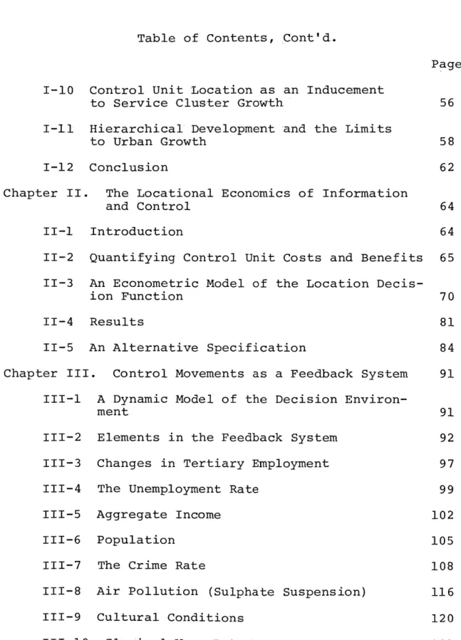 Table  of  Contents,  Cont'd.