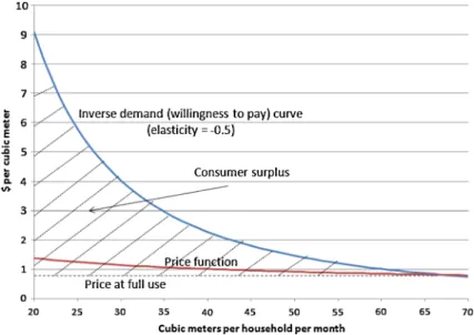 Fig. 4 Household consumer surplus calculation for the US
