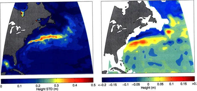 Figure  2-1:  Time-mean  sea  surface  height  variance  (measured  by  altimetry,  source: