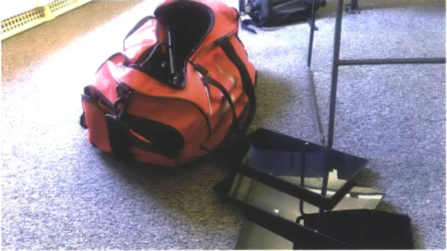 Figure  3-9:  Portability:  everything  necessary  for  recording  a  three-board  lecture  fits inside  a  small  duffle  bag.