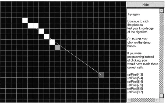 Figure  5:  Bresenham's  Algorithm  in Interactive  Mode